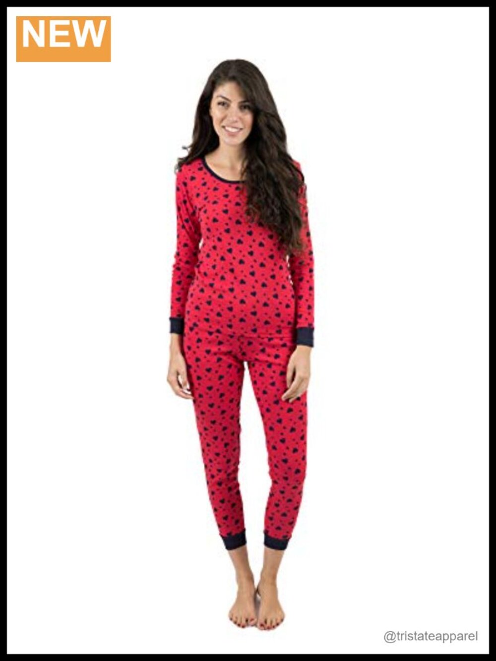 Leveret Women's 2 Piece 100% Cotton Pajama Set Slim Fit Long Sleeve Crew Neck